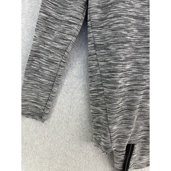 Urban Black Women's Cardigan Open Front Hooded Long Sleeve Marled Sweater - Picture 5 of 13